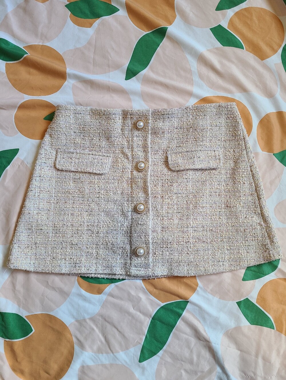Y2K Coquette Preppy Tweed Skort Built In Shorts Size XL Black Ibis Academia